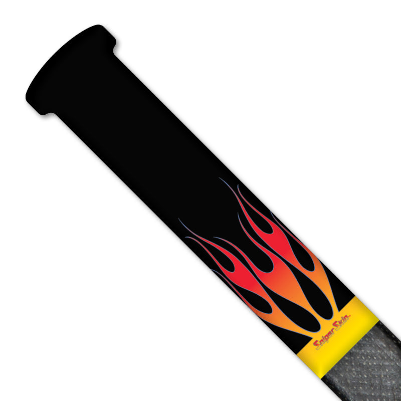 Fire Black Yellow Red pattern hockey stick  grip from  sniper skin 