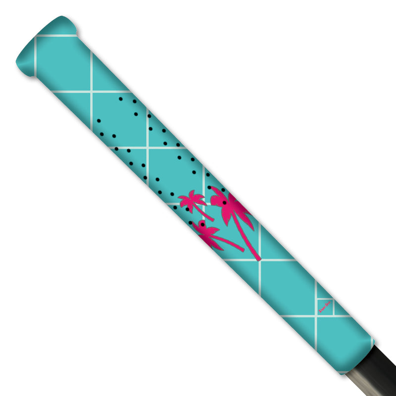 blue pink palms pattern lacrosse grip from sniper skin 