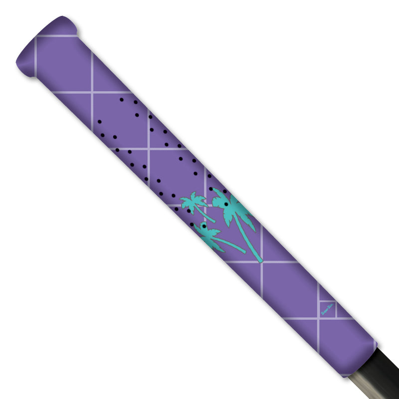purple blue palm tree pattern lacrosse grip from sniper skin 