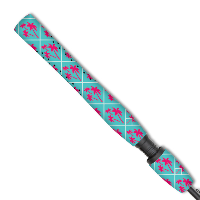 blue pink spring break 
palms pattern fishing grips from sniper skin 