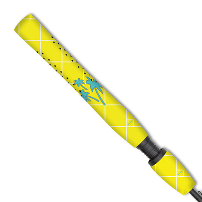 Yellow fishing grip with blue palm trees from sniper skin 
