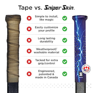 why is sniper skin better than hockey tape vs sniper skin hockey grip 