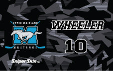 black geo camo upper maitland mustangs custom bag tag fundraiser only from sniper skin 
