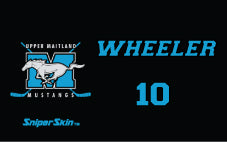 black upper maitland mustangs custom bag tag fundraiser only from sniper skin  