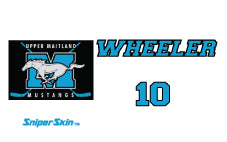 white upper maitland mustangs custom bag tag fundraiser only from sniper skin 