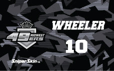 BLACK GEO CAMO MIDWEST 49ERS SNIPER SKIN HOCKEY BAG TAG FUNDRAISER