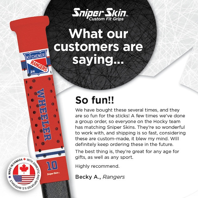 customers reflect on fundraising with sniper skin custom hockey stick grips for team fundraisers