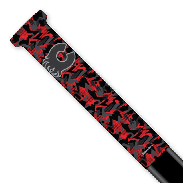 RED GEO HOCKEY STICK GRIP CLARINGTON FLAMES SNIPER SKIN 