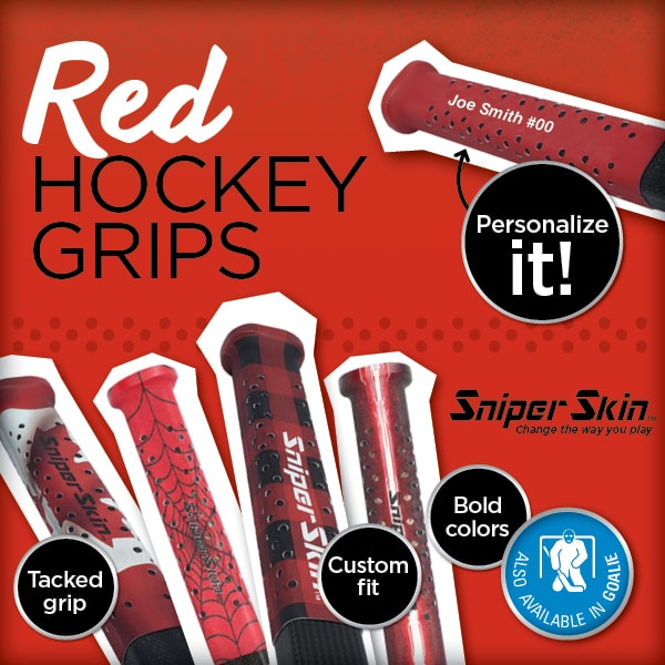 Red hockey grips