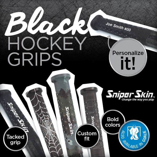 Black Hockey Grips by Sniper Skin