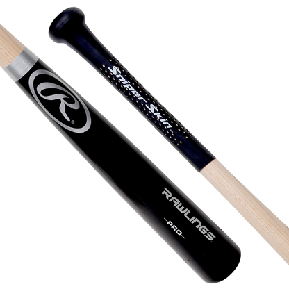 Black bat grip, white print, no pattern