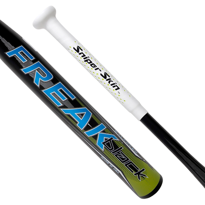 White bat grip, black print, no pattern
