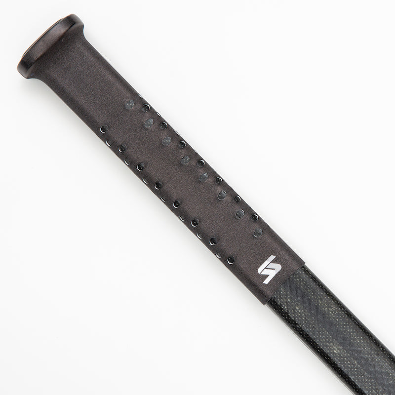 Pure black Sniper Skin grip on a hockey stick handle